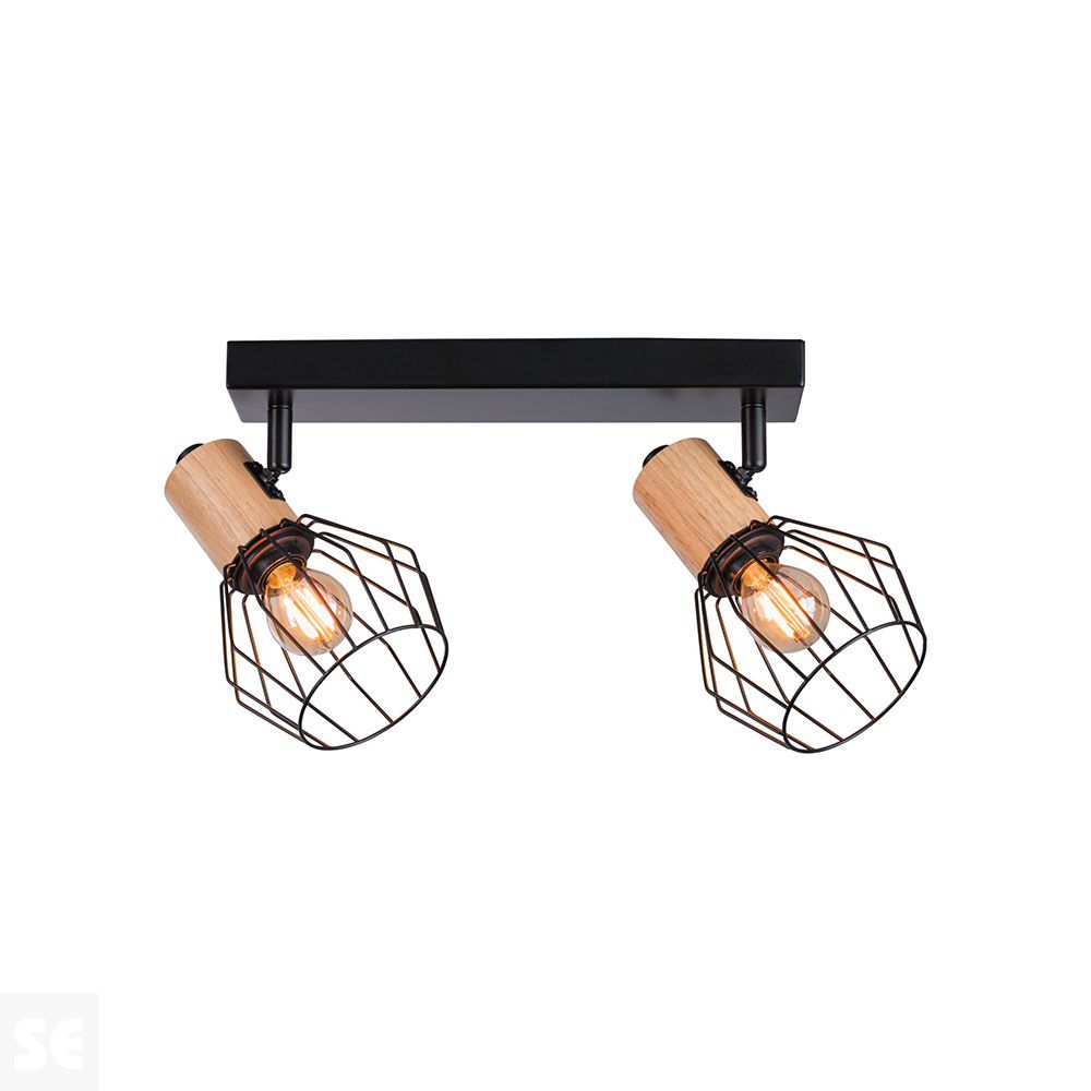 Aplique Lanka Led Negro-Madera Máx.2x20w/E14 66767