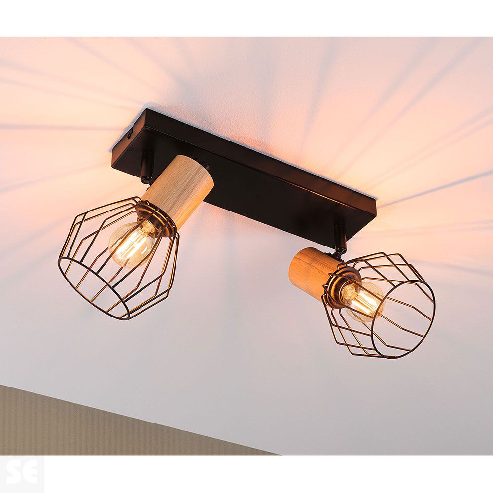 Aplique Lanka Led Negro-Madera Máx.2x20w/E14 66767