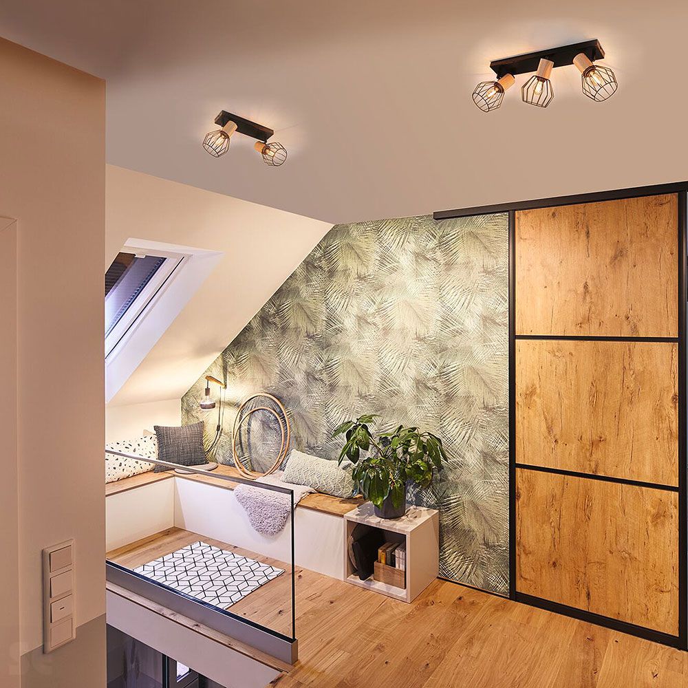 Aplique Lanka Led Negro-Madera Máx.2x20w/E14 66767