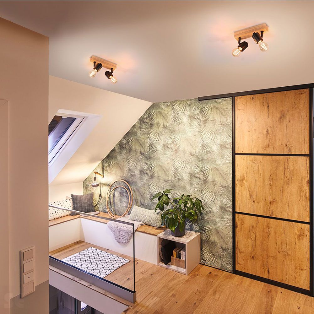 Aplique Arvid Led Madera-Negro Máx.2x20w/E27 66771