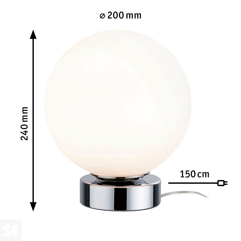 Lámpara Aari Cromo/Opal Max.1x20w-E14 R.77057