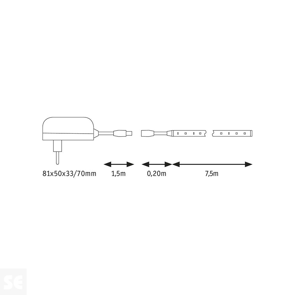Juego de tiras SimpLed Blanco cálido Incl. 1x20 W 7,5 m R.78973