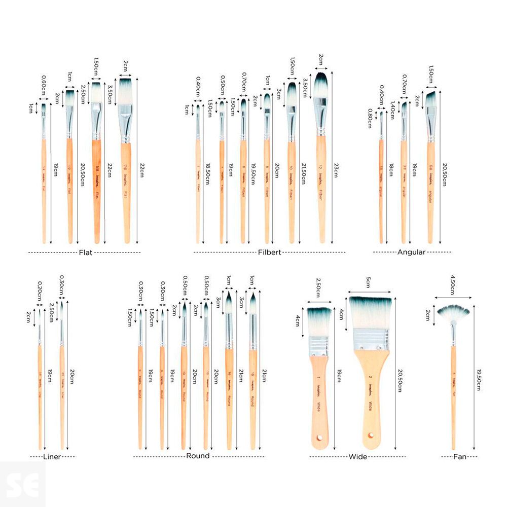 Set 24 Pinceles Sintéticos con Estuche