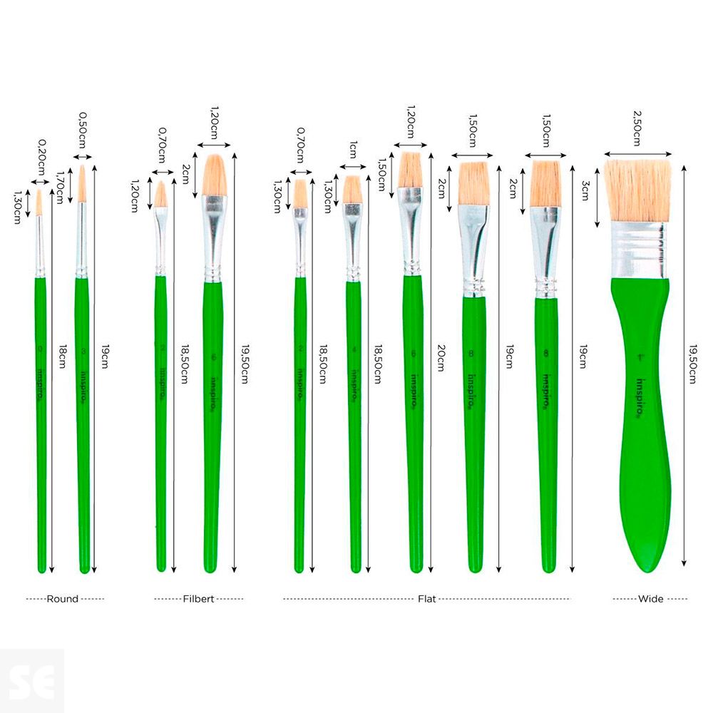 Set 10 Pinceles Cerda Oil con Estuche