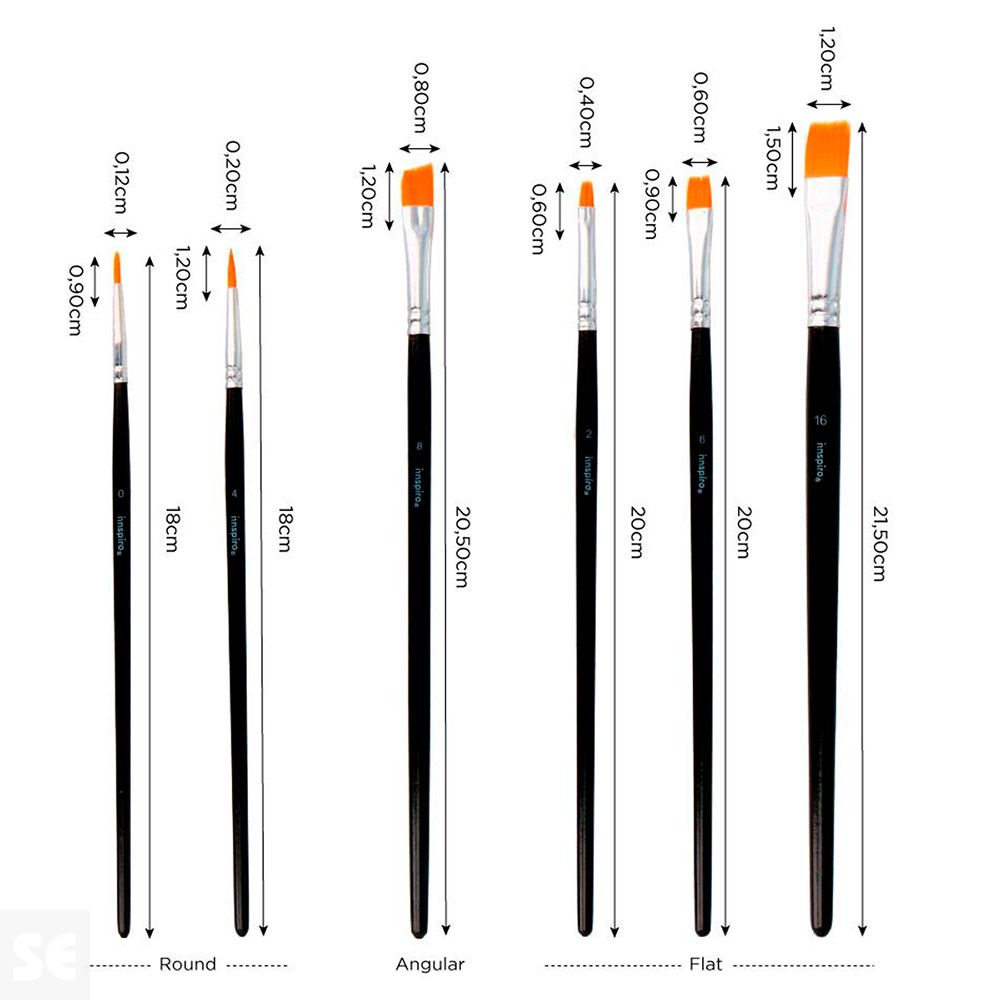 Set 6 Pinceles Sintéticos Variados