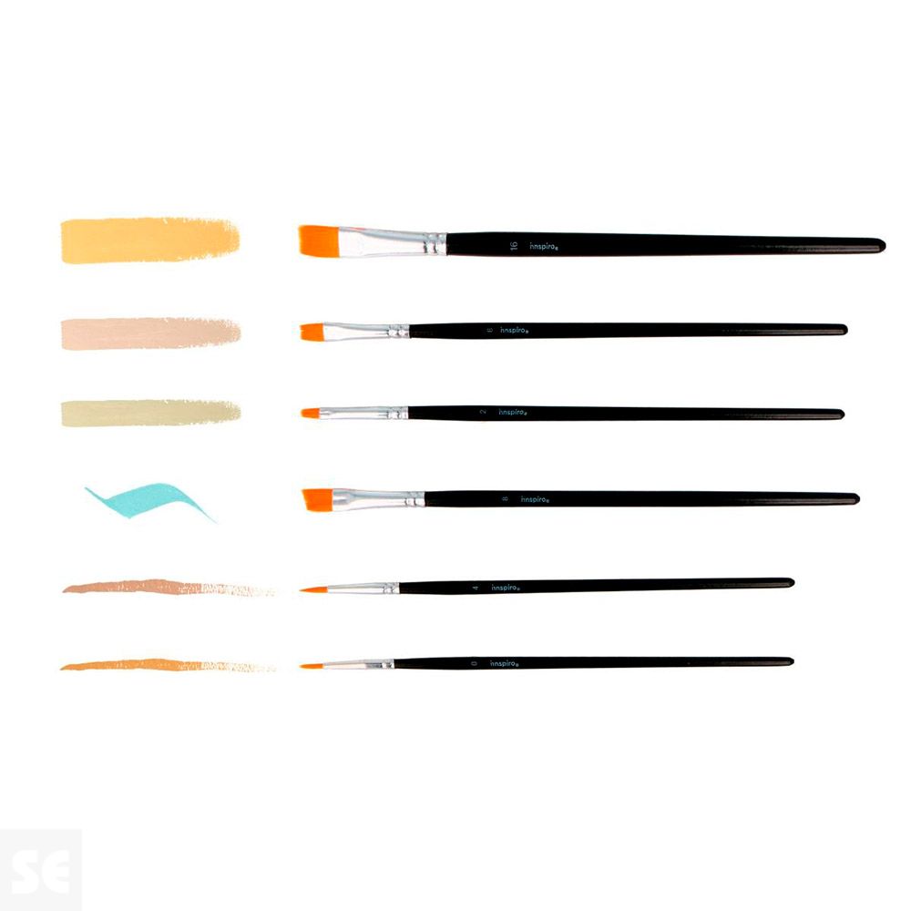 Set 6 Pinceles Sintéticos Variados