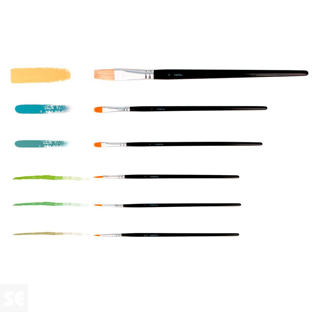 Set 6 Pinceles Sintéticos, Cerda Variados