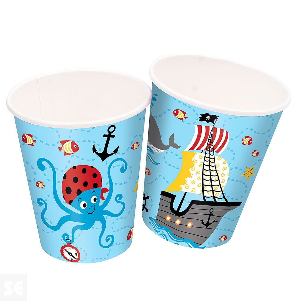 Vasos Ct Pirates World Plastic Free (8 uds.)