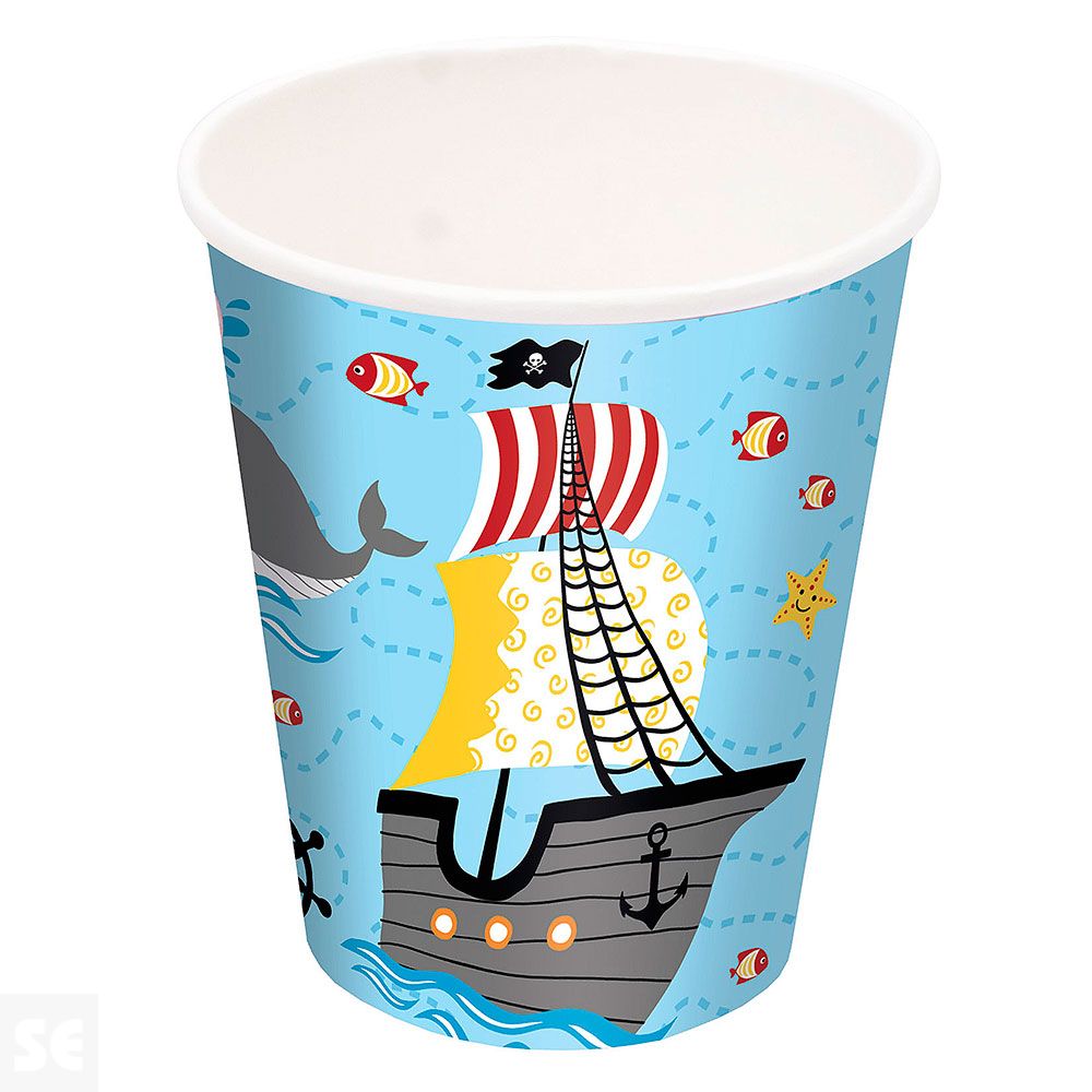 Vasos Ct Pirates World Plastic Free (8 uds.)