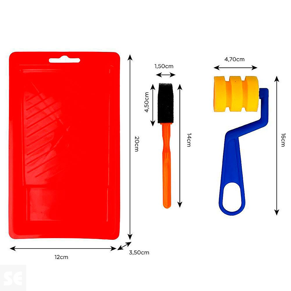 Kit Niños Rodillo-Pincel Espuma con Bandeja