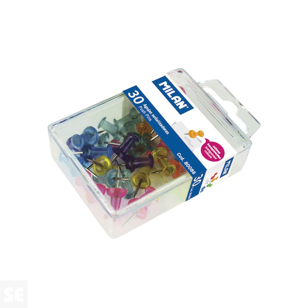 Cajitas Transp. 30 Push Pins