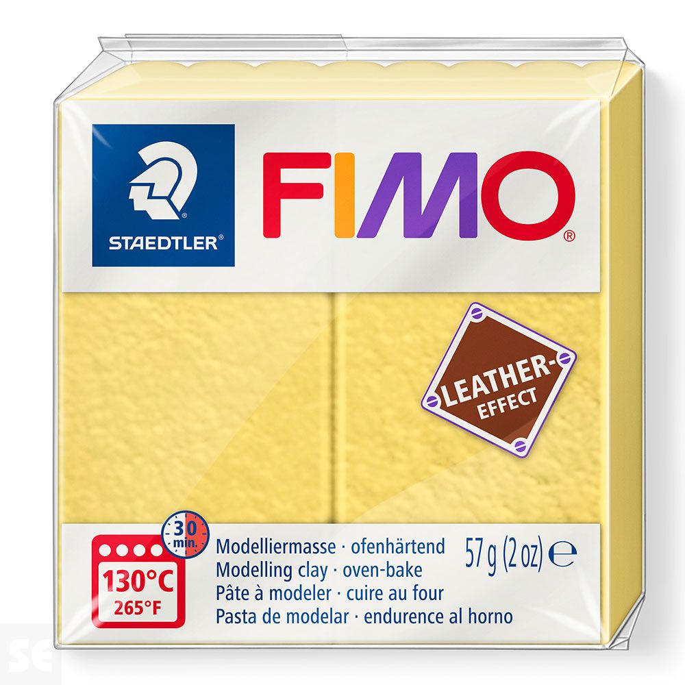 Fimo Pastilla Leather-Effect Amarillo Azafrán 57g