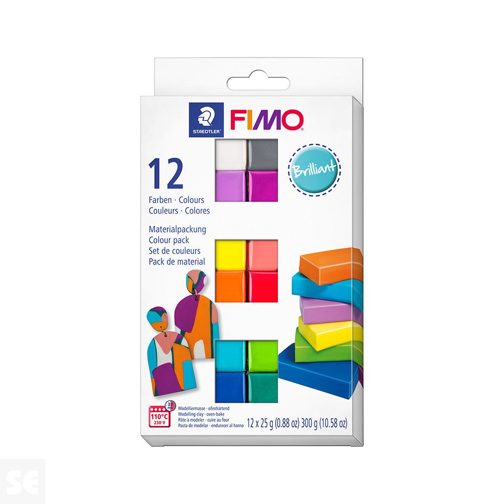 Colour Brilliant Fimo Soft 12 Medias Pastillas