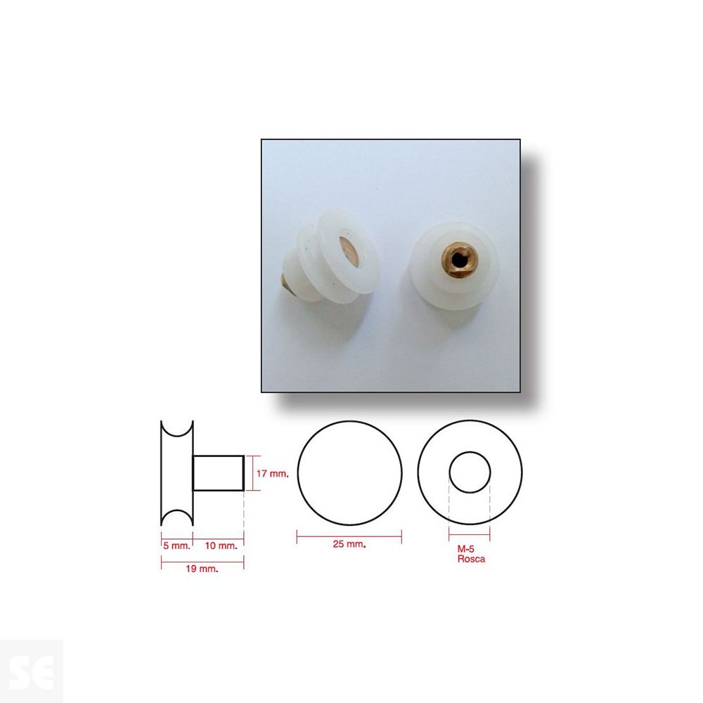 Rodamientos Nylon Mod.Star (4U.) M-5x25x5Mm