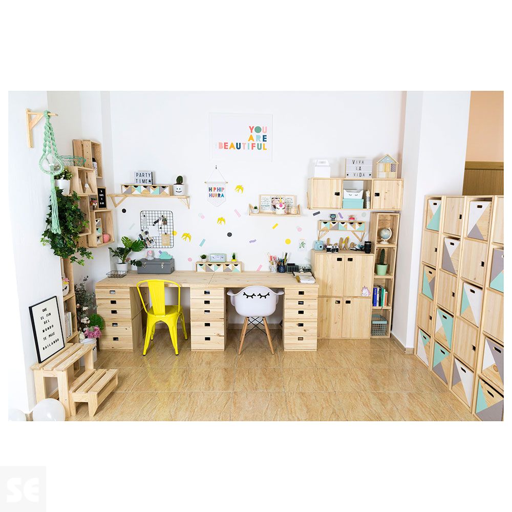 Cajonera Pino  3 Cajones Natural  33x36