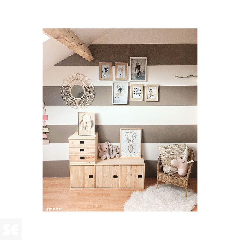 Cajonera Pino  3 Cajones Natural  33x36