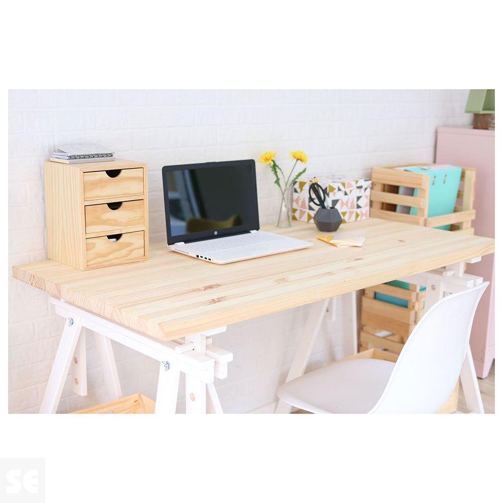 Cajonera Block 3x2 Natural 28x20x28 cm