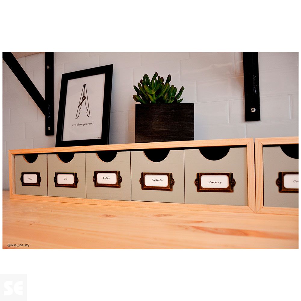 Cajonera Block 3x2 Natural 28x20x28 cm