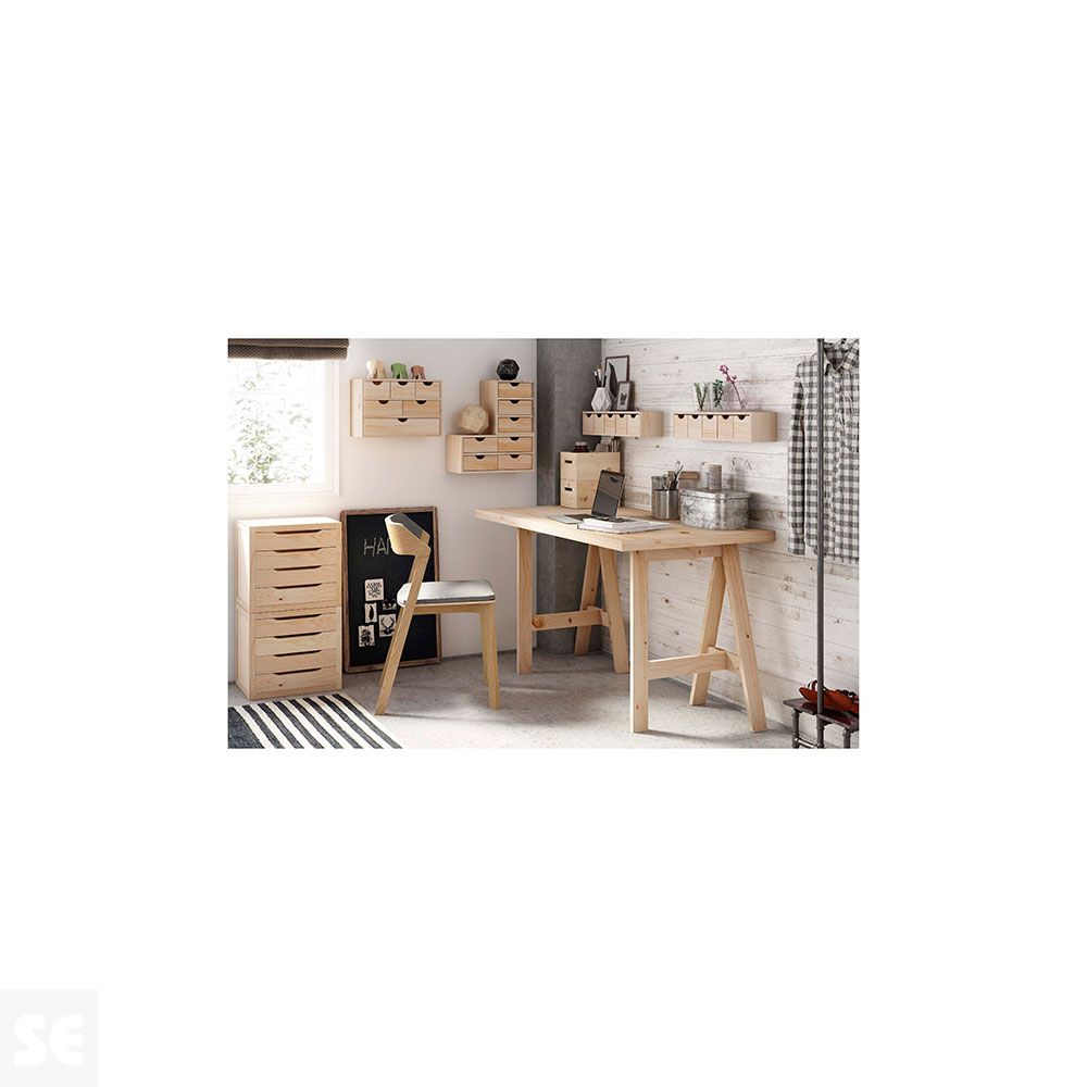 Cajonera Block 3x2 Natural 28x20x28 cm