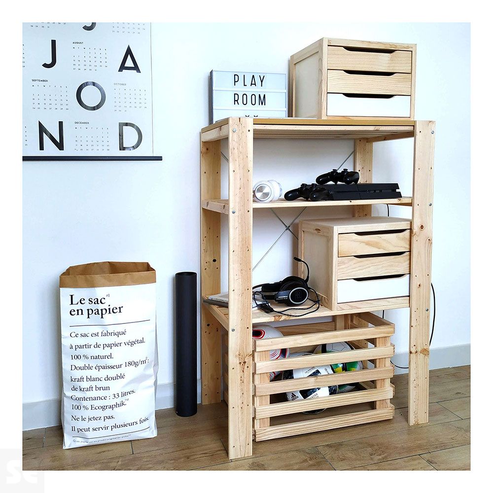 Cajonera Interior 5 Cajones Natural  39x30x45