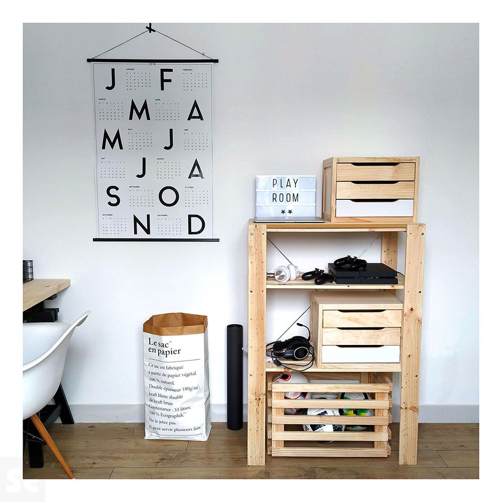 Cajonera Interior 5 Cajones Natural  39x30x45