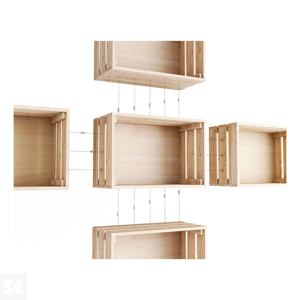 Cajonera Encajable Madera 38x51x28 cm