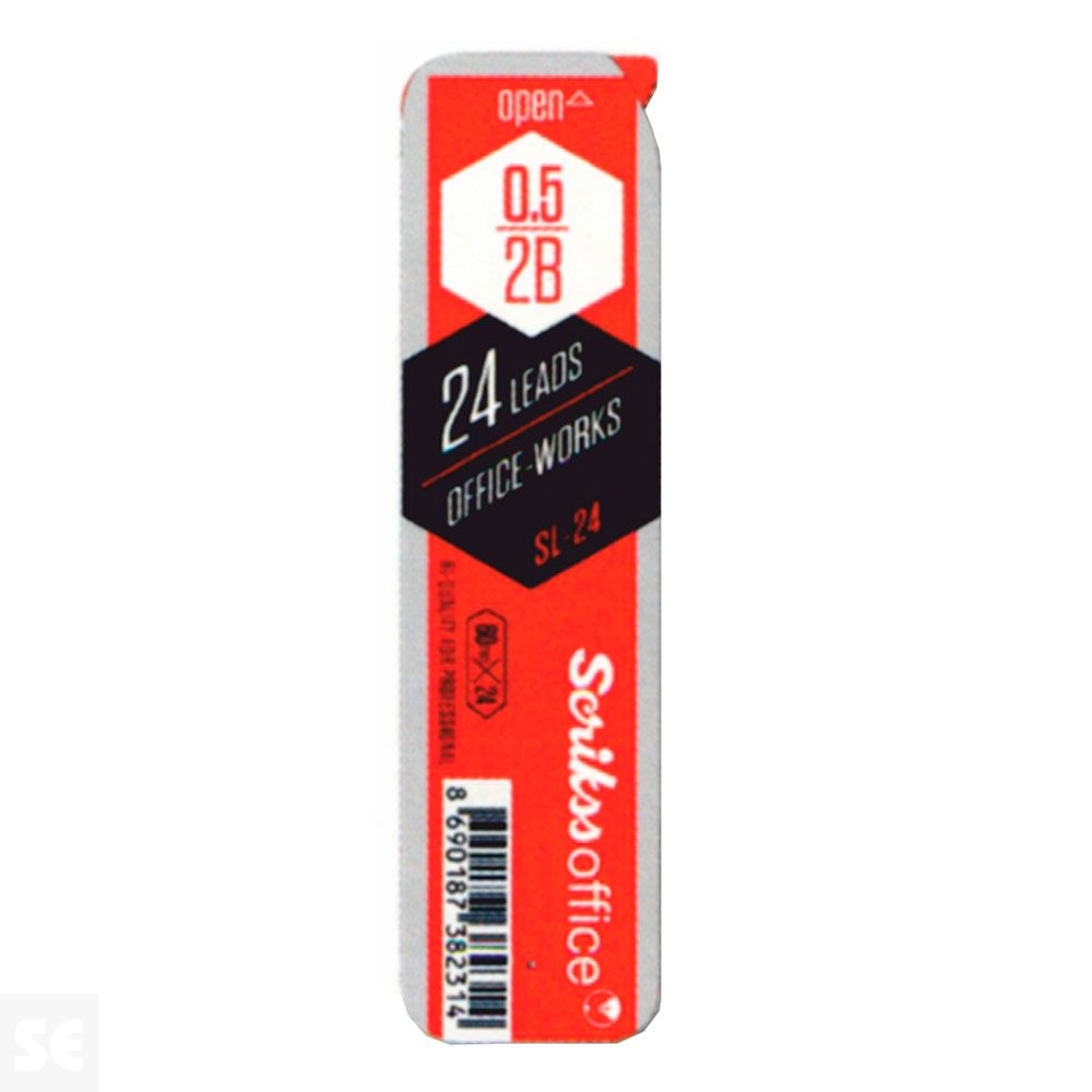 Scrikss 24 Minas Grafito 0,5 mm 2B Mod 85155