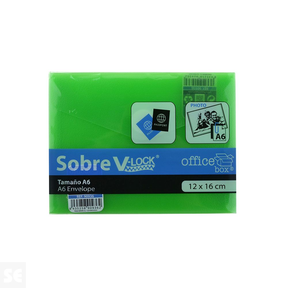 Sobre Cierre por contacto A6 Verde 90936