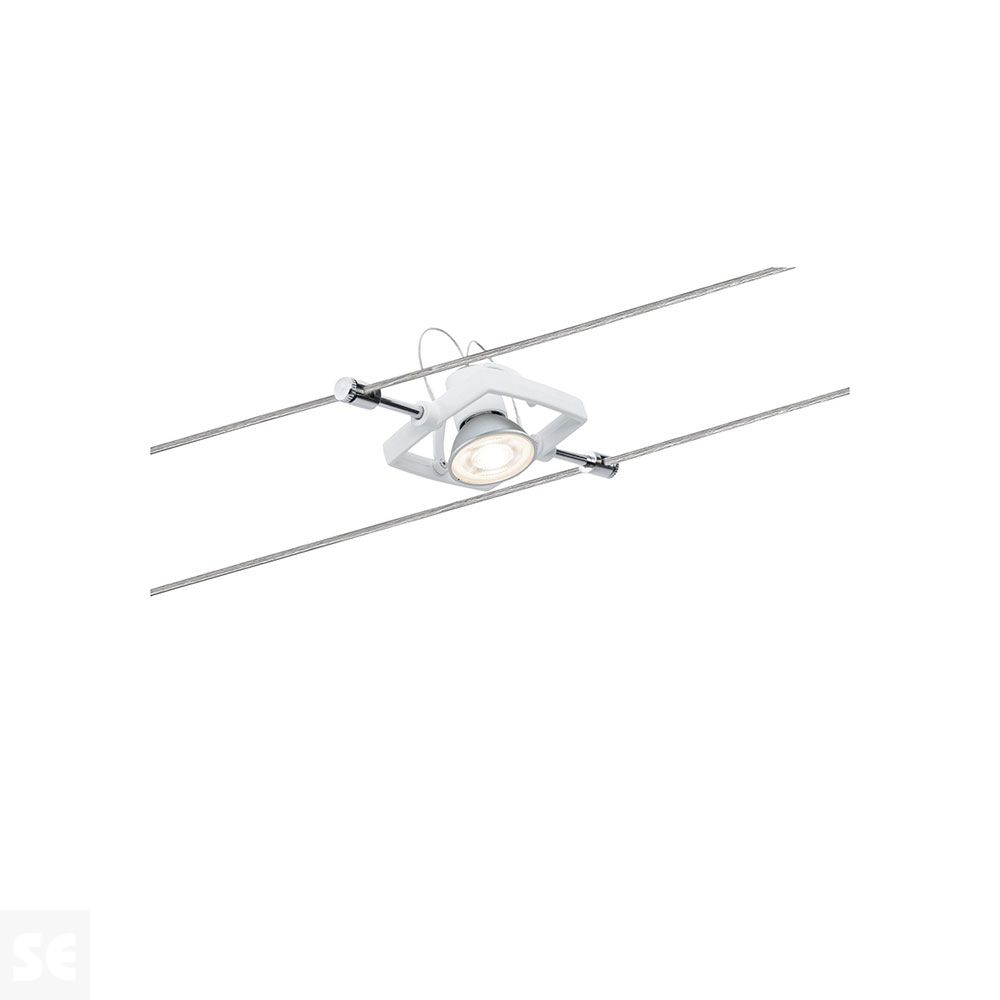 Sistema de Cable Mac II Metall 5x10 W Gu5,3 Blanco  230/12v 60 va Ref.94134