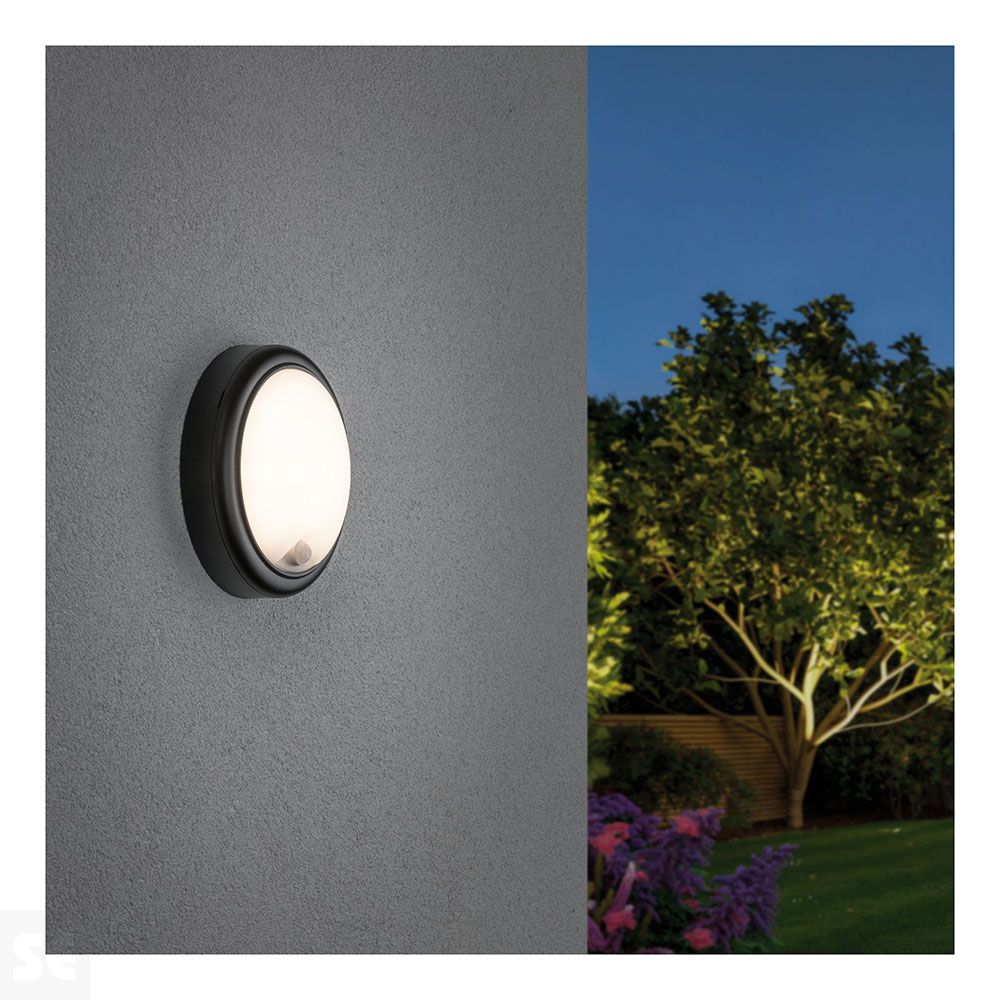 Detector Movimiento Aplique Pared Ext. Plást. Gris 230 v