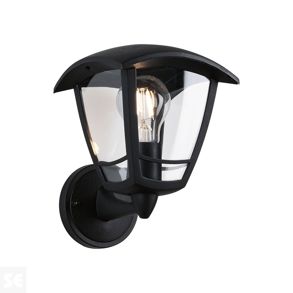 Aplique Ip44 Classic Curved Negro Máx.12w-E27 Ref.94391