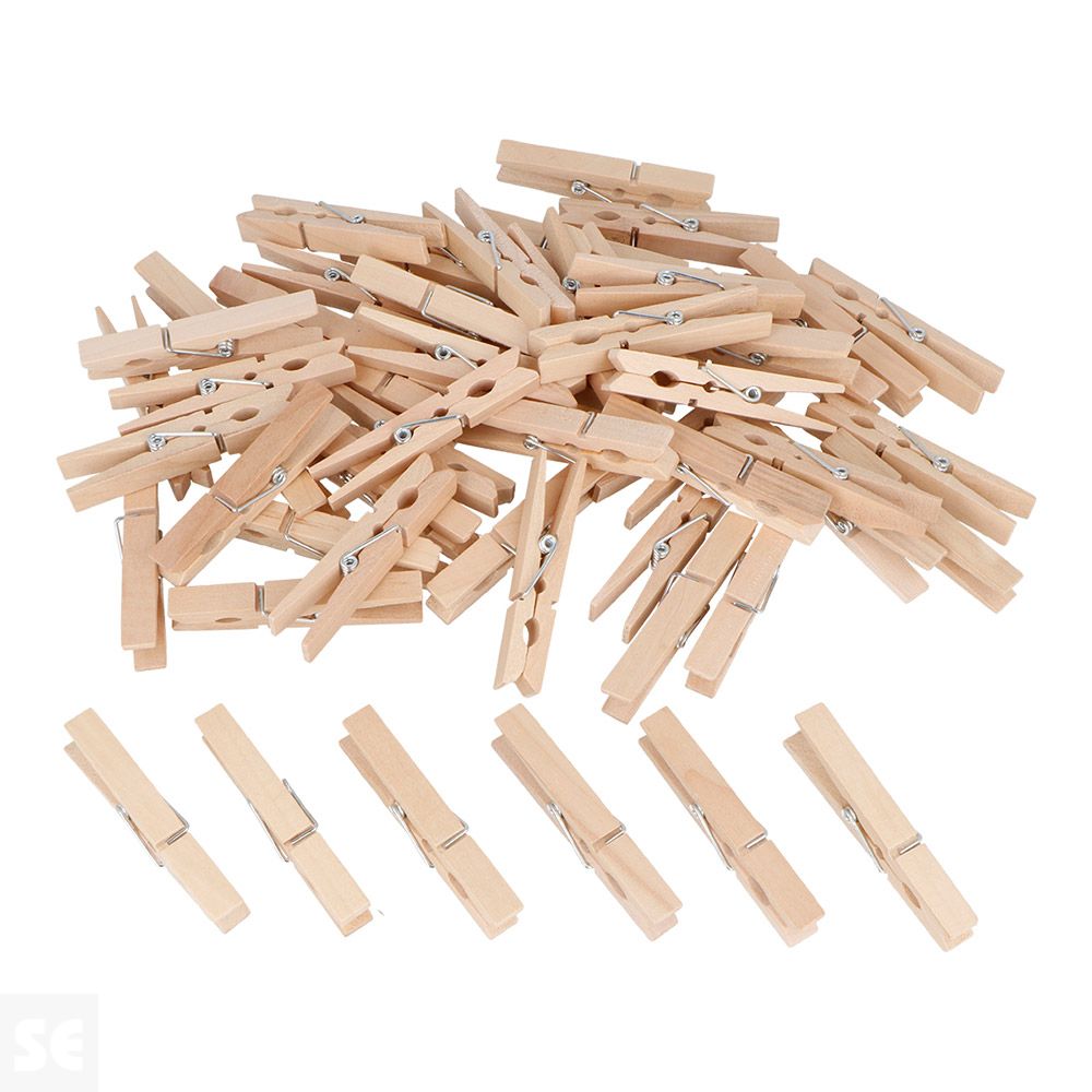 Pinzas Madera Natural 72x10mm 60u.