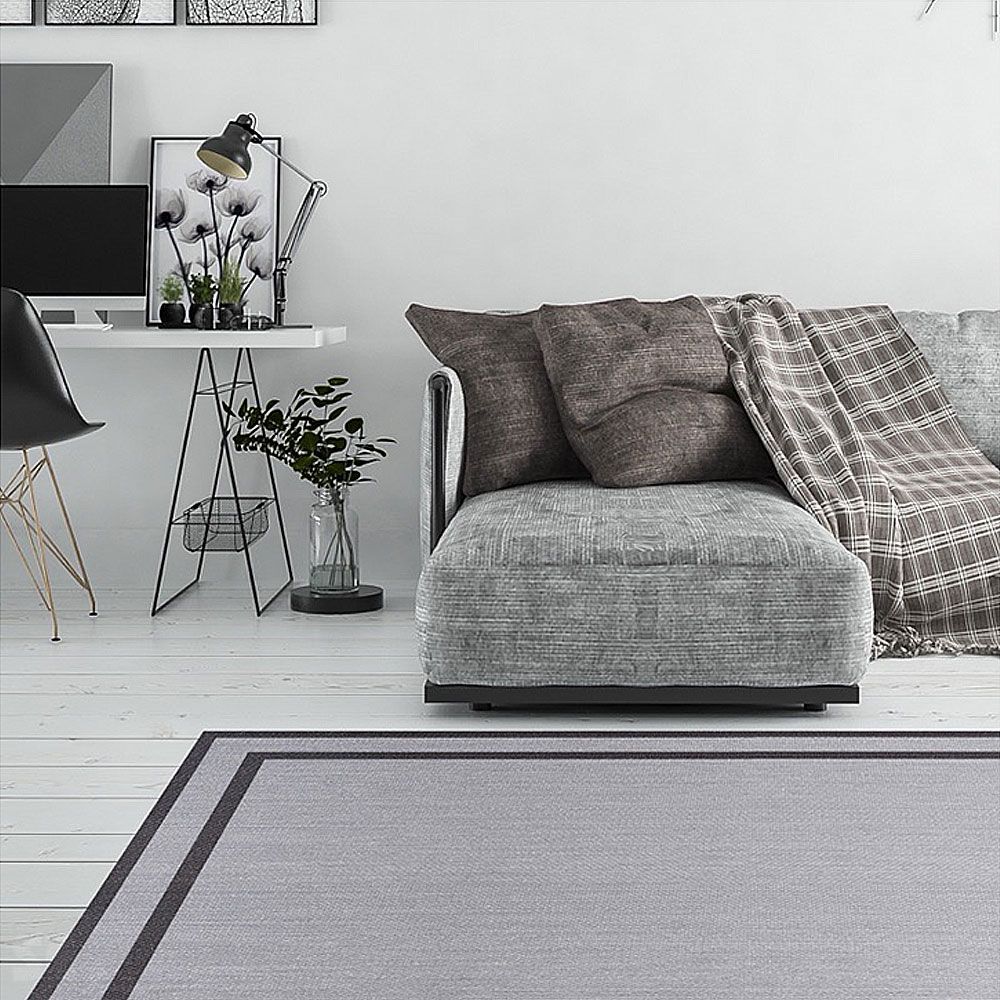 LIVING DEC - Alfombra tejido de vinilo Marco1 Silver 200x290 cm