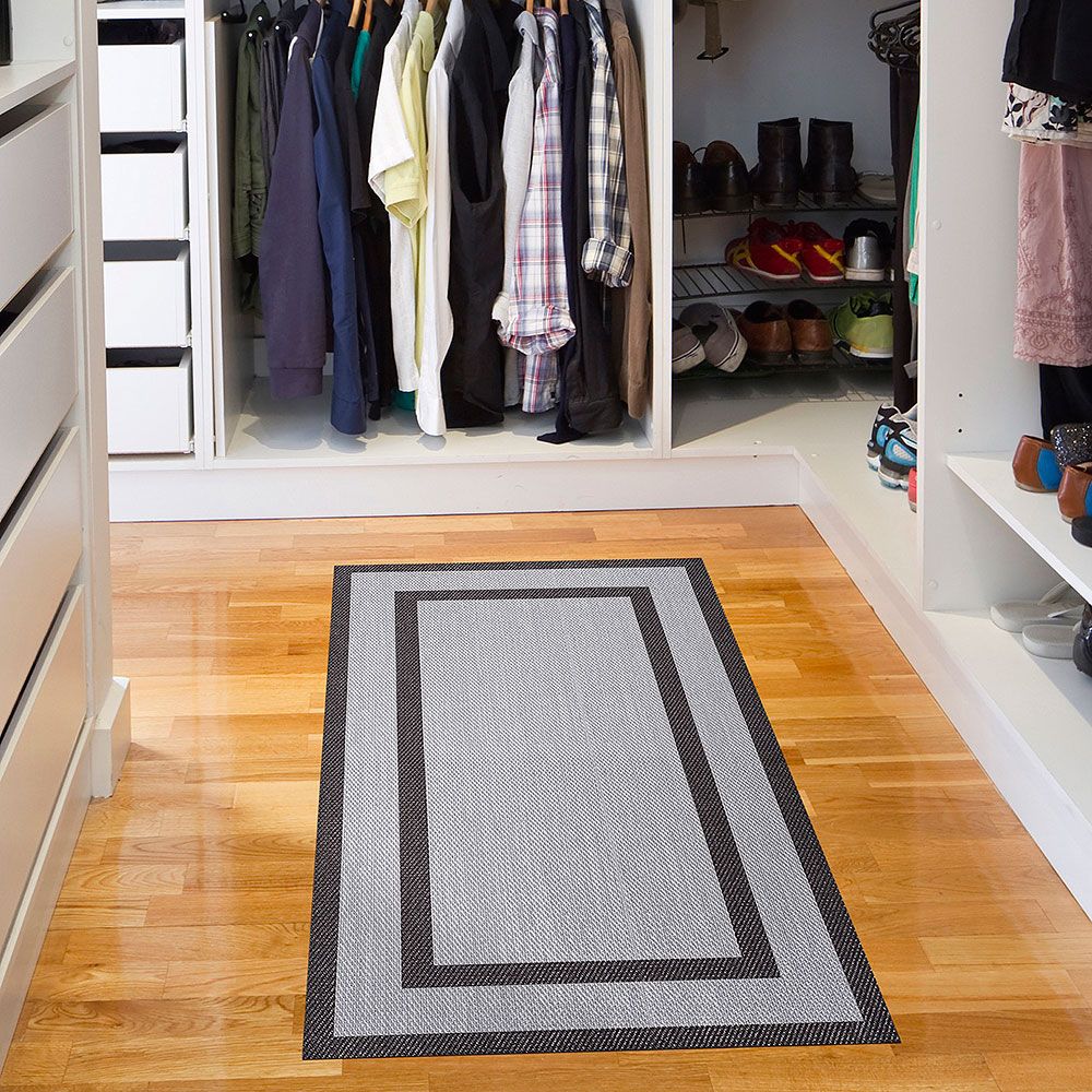 LIVING DEC - Alfombra tejido de vinilo Marco1 Silver 200x290 cm