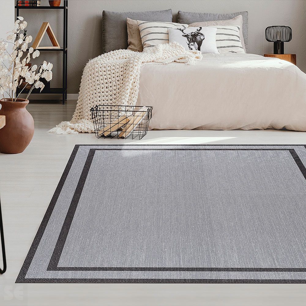 LIVING DEC - Alfombra tejido de vinilo Marco1 Silver 200x290 cm