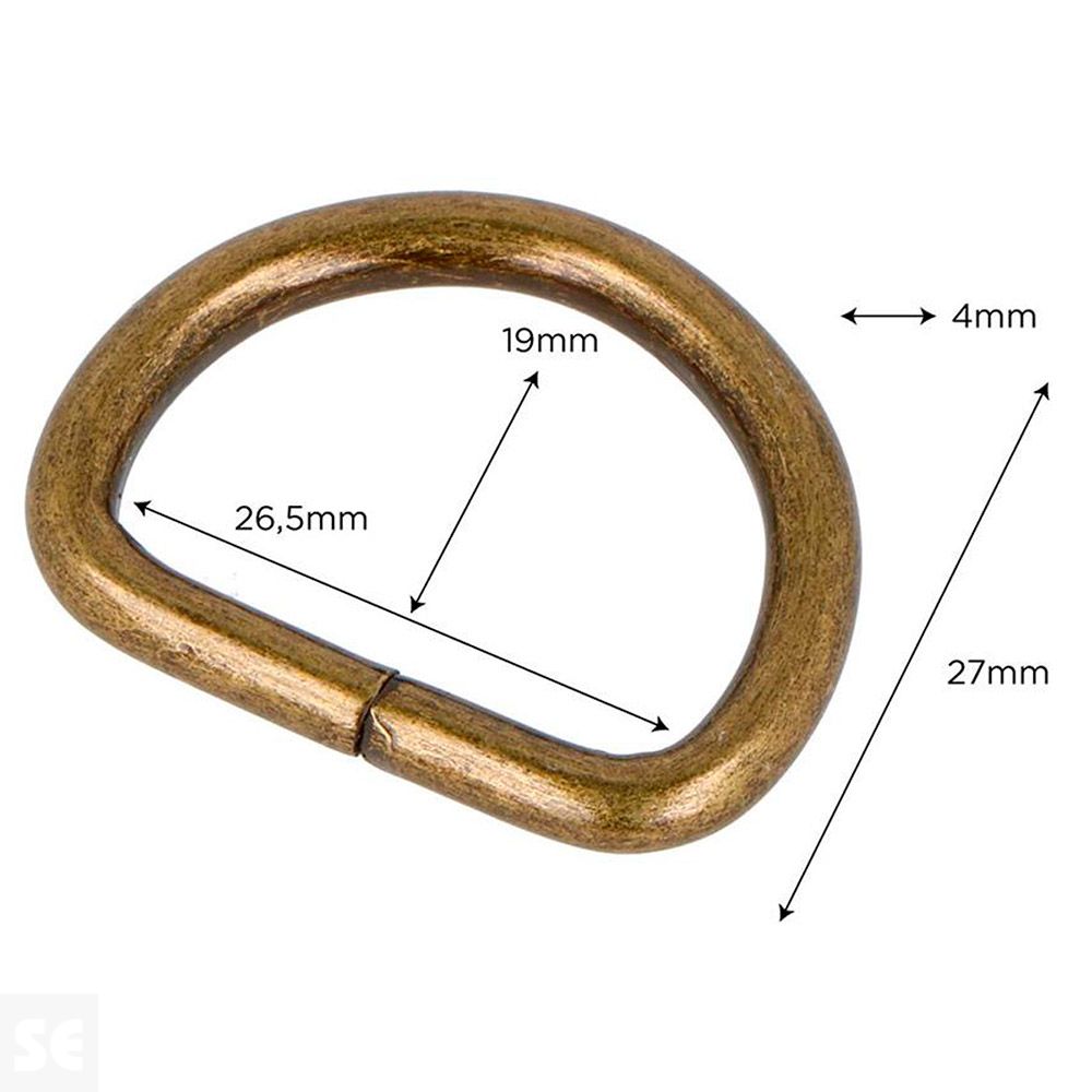 Anilla D Hierro Oro Viejo 26,5 mm 5u.