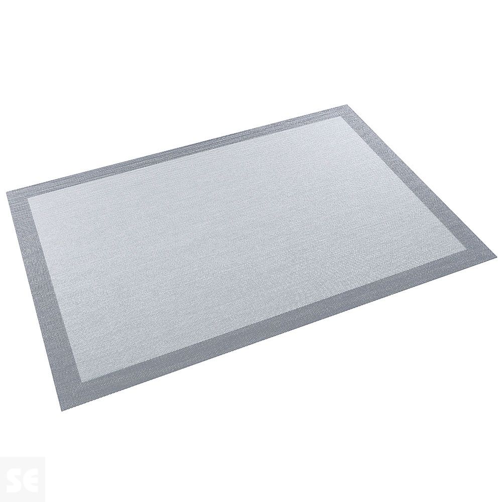 Alfombra Tejido de Vinilo Gris-Gris 60x200