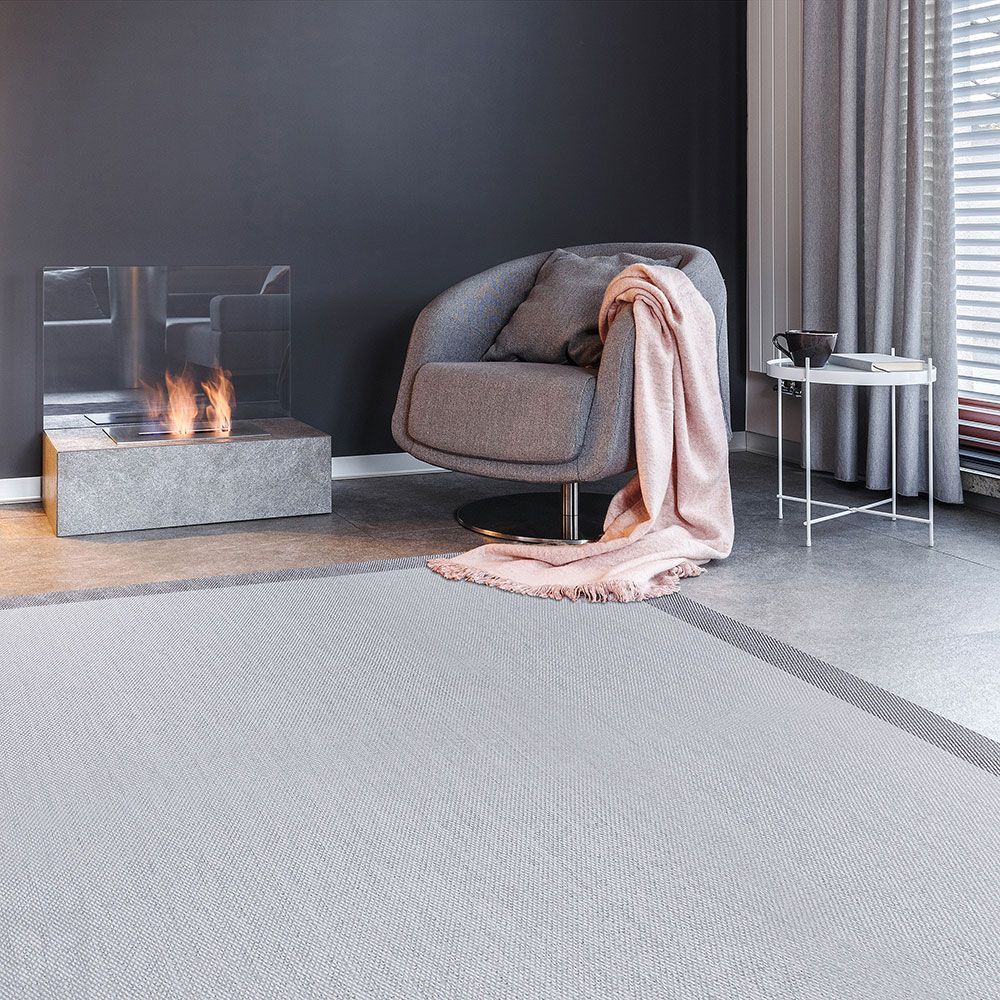 Alfombra Tejido de Vinilo Gris-Gris 60x200