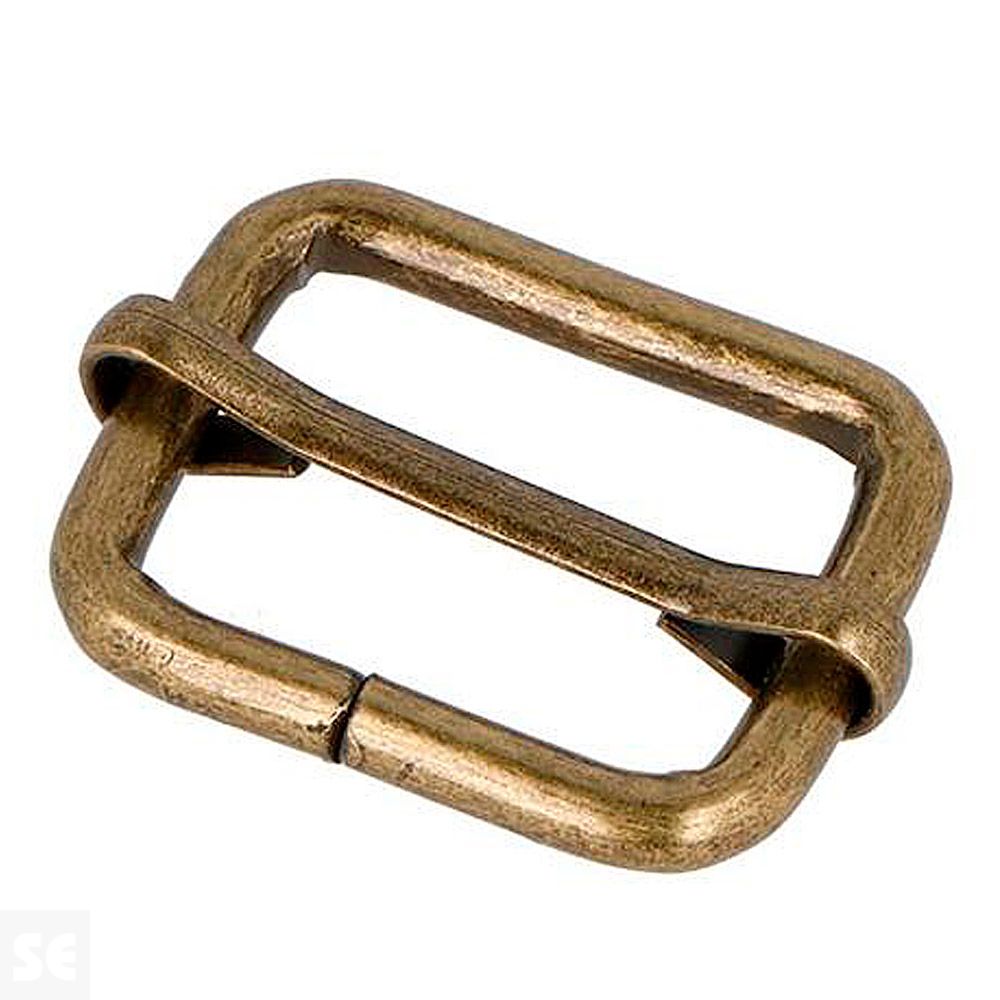 Hebilla Corredera Rectangular Hierro Oro Viejo 26 mm 5u.