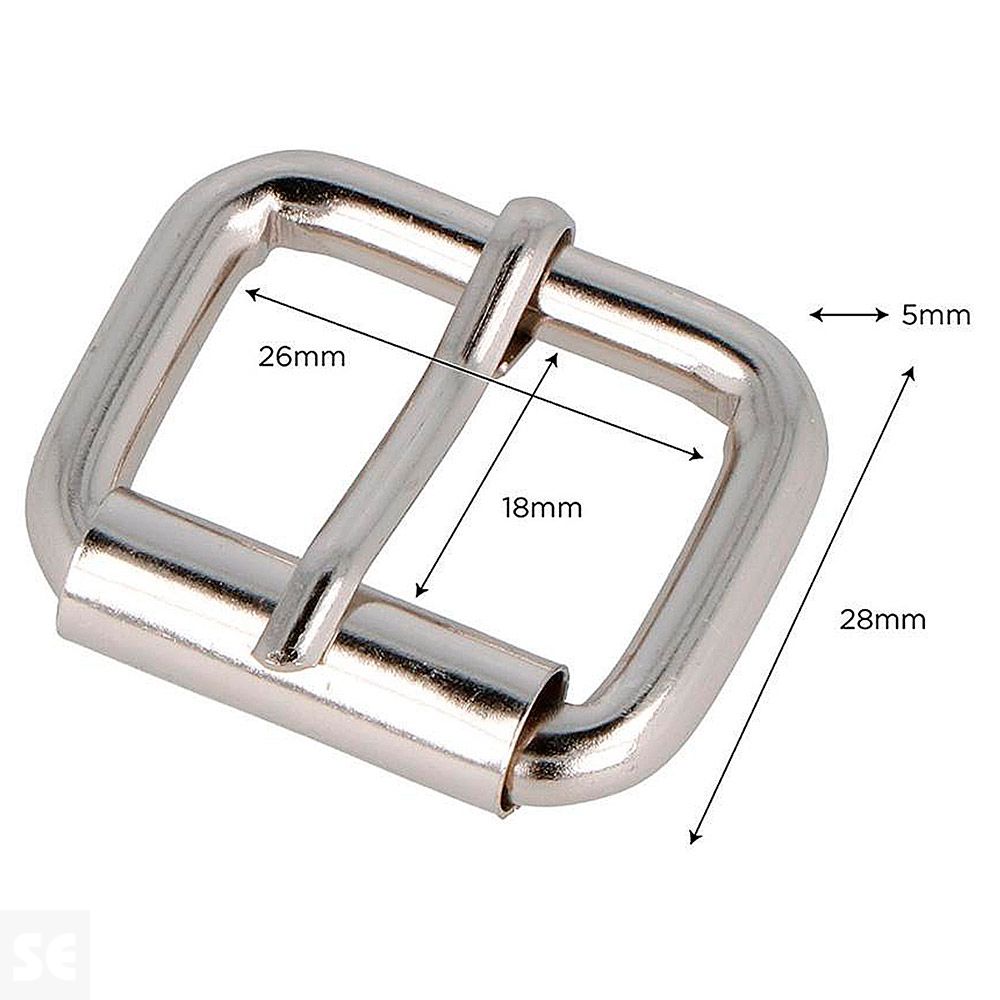 Hebilla Rectangular Hierro Níquel 26 mm 5u.