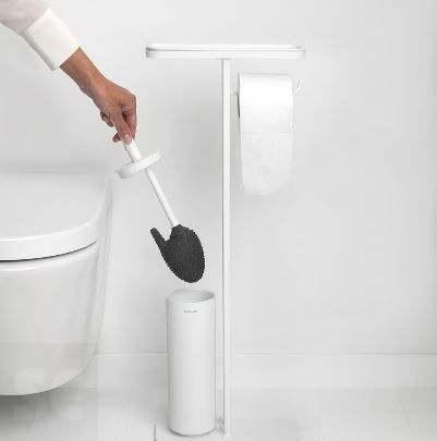 Portarrollo Estante Escobillero Mineral Blanco Fresco