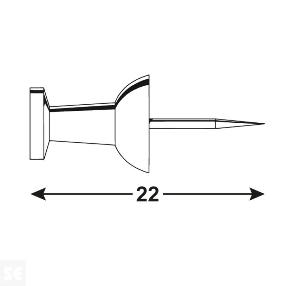 Agujas Push Pins Surtido colores 22 mm (30 uds.)