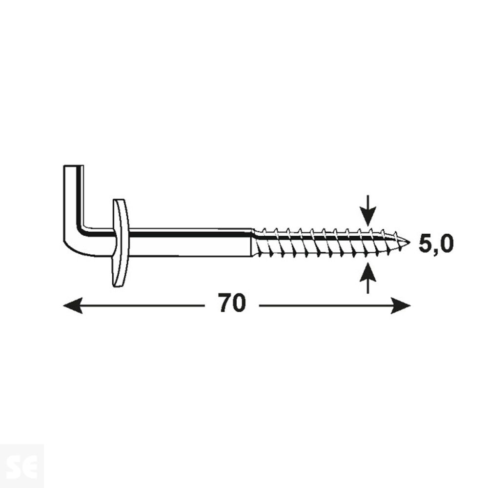 Alcayata Madera Cincada Cincada 5,0x70 mm (10 uds.)