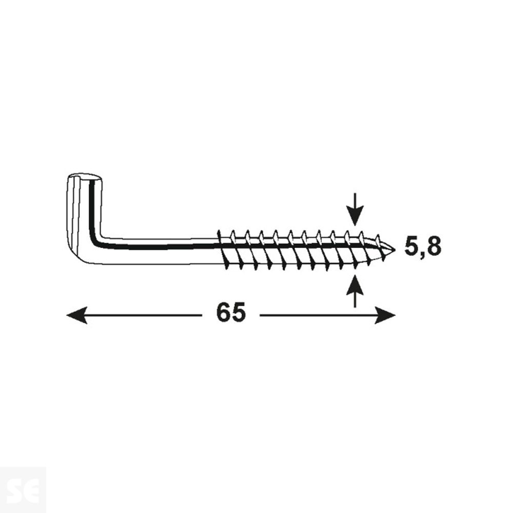 Alcayata Ranurada Galvanizada 5,8x65 mm (8 uds.)