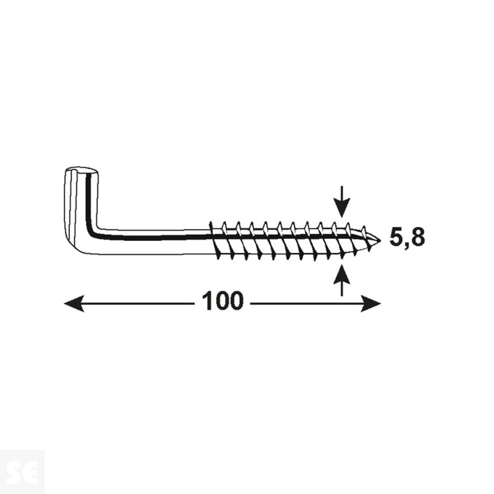 Alcayata Ranurada Galvanizada 5,8x100 mm (8 uds.)