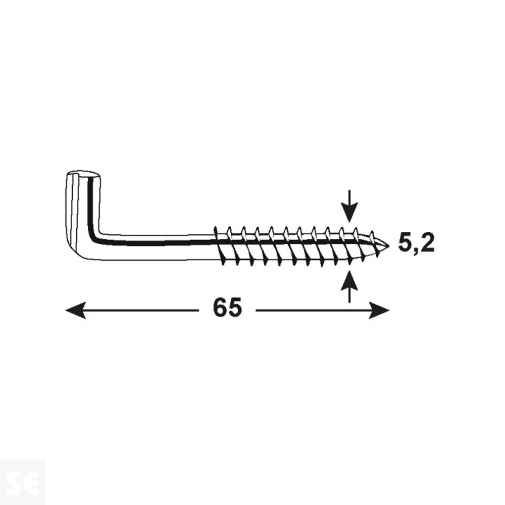 Alcayata Madera Inox 5,2x65 mm (4 uds.)