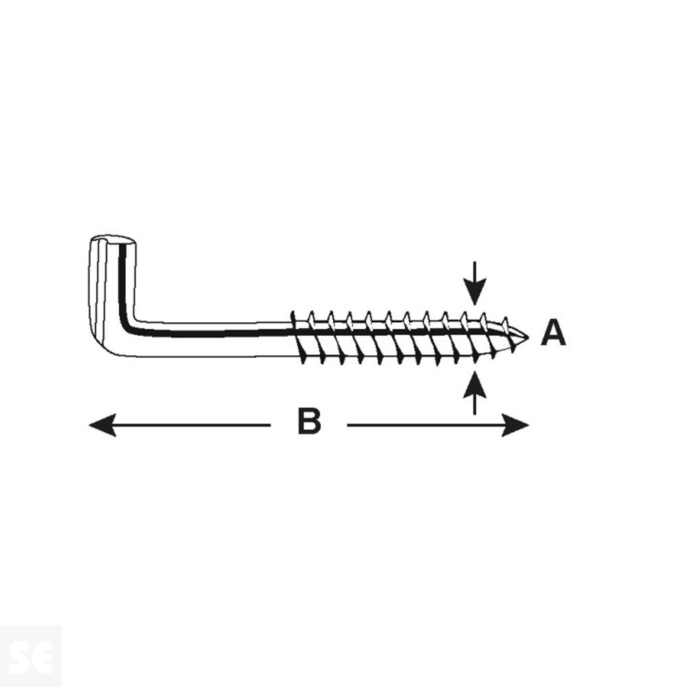 Alcayata Madera Inoxidable 5,2x50 mm (5 uds.)