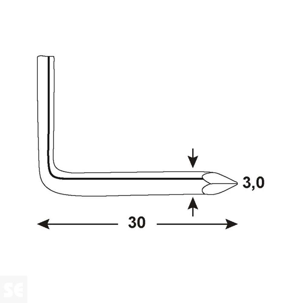 Alcayatas Punta de Hierro 3,0X30mm. (80u.)
