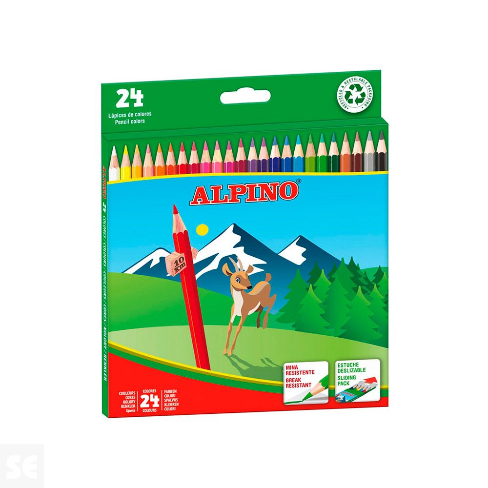 Caja Colores Lápices Alpino Wf 24 uds.