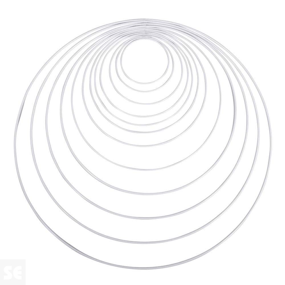 Anillas Metal Revestidas Blancas 10cm